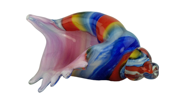 Glass Conch Shell Sculpture in Murano Style Sea Shell Art Figurine Italian Design Statue Murano Collectable Glass Sculpture Nautical Decor