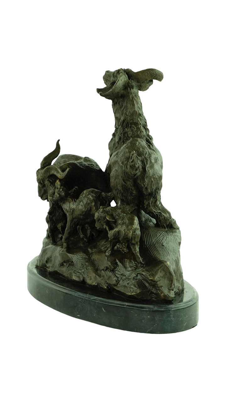 Bronze Sculpture of a Group of Goats Animal Art Statue Bronze Goat Sculpture Wildlife Sculpture Barye Sculpture Hunting Sculpture Animals