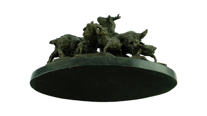 Bronze Sculpture of a Group of Goats Animal Art Statue Bronze Goat Sculpture Wildlife Sculpture Barye Sculpture Hunting Sculpture Animals