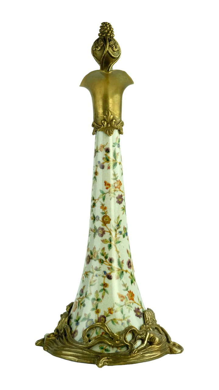 Bronze Mounted Porcelain Wine Jug in Jugendstil Style with Floral Decoration Jugendstil Lovers Gift Claret Jug Wine Lovers Gift Table Deco