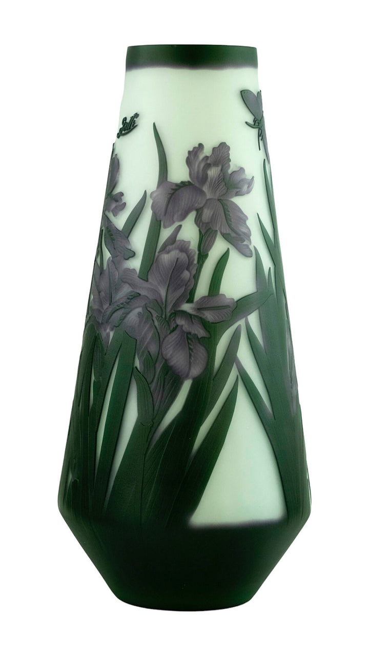 Art Nouveau style Cameo Glass Vase with Decor of Daffodils and Butterflies in the Style of Emile Galle Art Nouveau Vase Glass Galle Vase