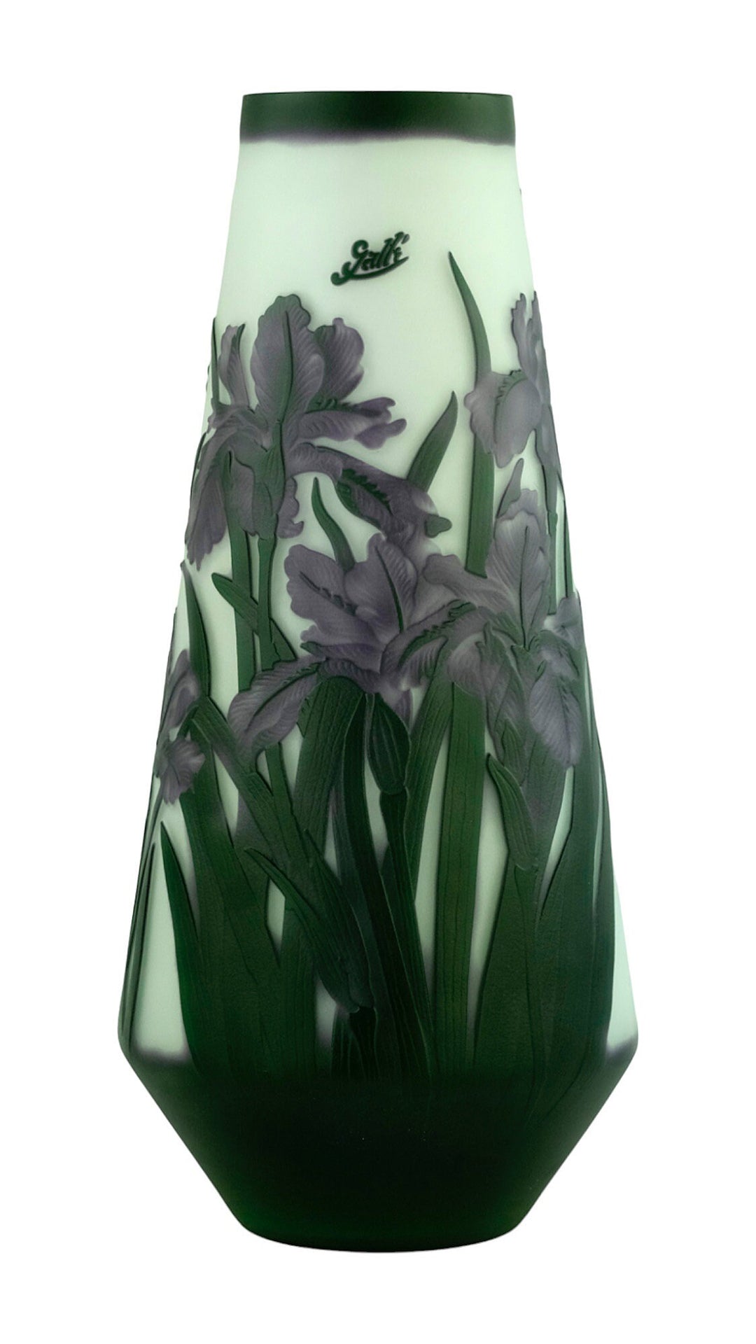 Art Nouveau style Cameo Glass Vase with Decor of Daffodils and Butterflies in the Style of Emile Galle Art Nouveau Vase Glass Galle Vase