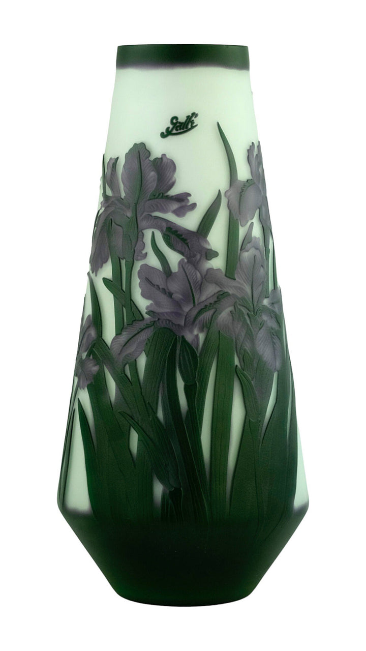Art Nouveau style Cameo Glass Vase with Decor of Daffodils and Butterflies in the Style of Emile Galle Art Nouveau Vase Glass Galle Vase