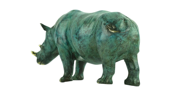 Bronze Rhino Sculpture Animal Art Figurine Bronze Rhino Statue Rhinoceros Decoration Wildlife Sculpture Rhino Lovers Gift Animal Statue
