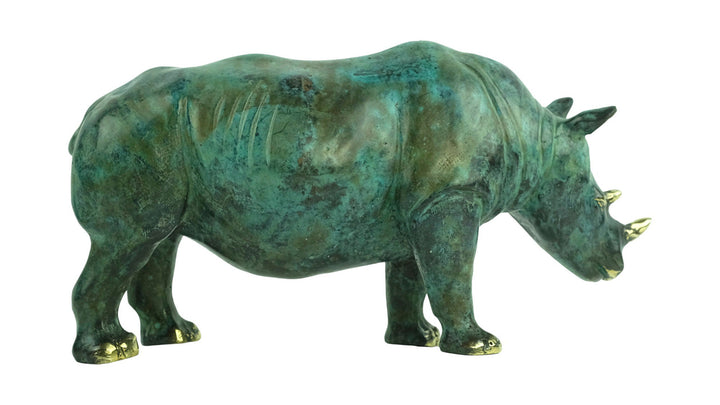 Bronze Rhino Sculpture Animal Art Figurine Bronze Rhino Statue Rhinoceros Decoration Wildlife Sculpture Rhino Lovers Gift Animal Statue