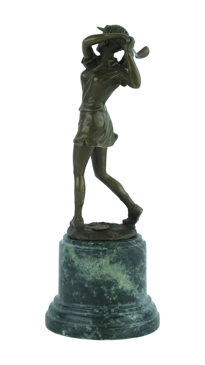 Bronze Golfer Statue Female Golfer Bronze Sculpture Golfing Figurine Lady Golfer in Swing Golfing Gift Bronze Figurine Golf Art Statue Sport