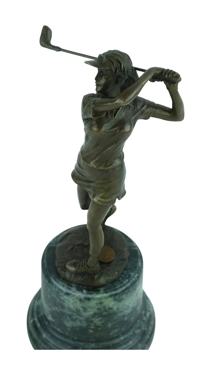 Bronze Golfer Statue Female Golfer Bronze Sculpture Golfing Figurine Lady Golfer in Swing Golfing Gift Bronze Figurine Golf Art Statue Sport