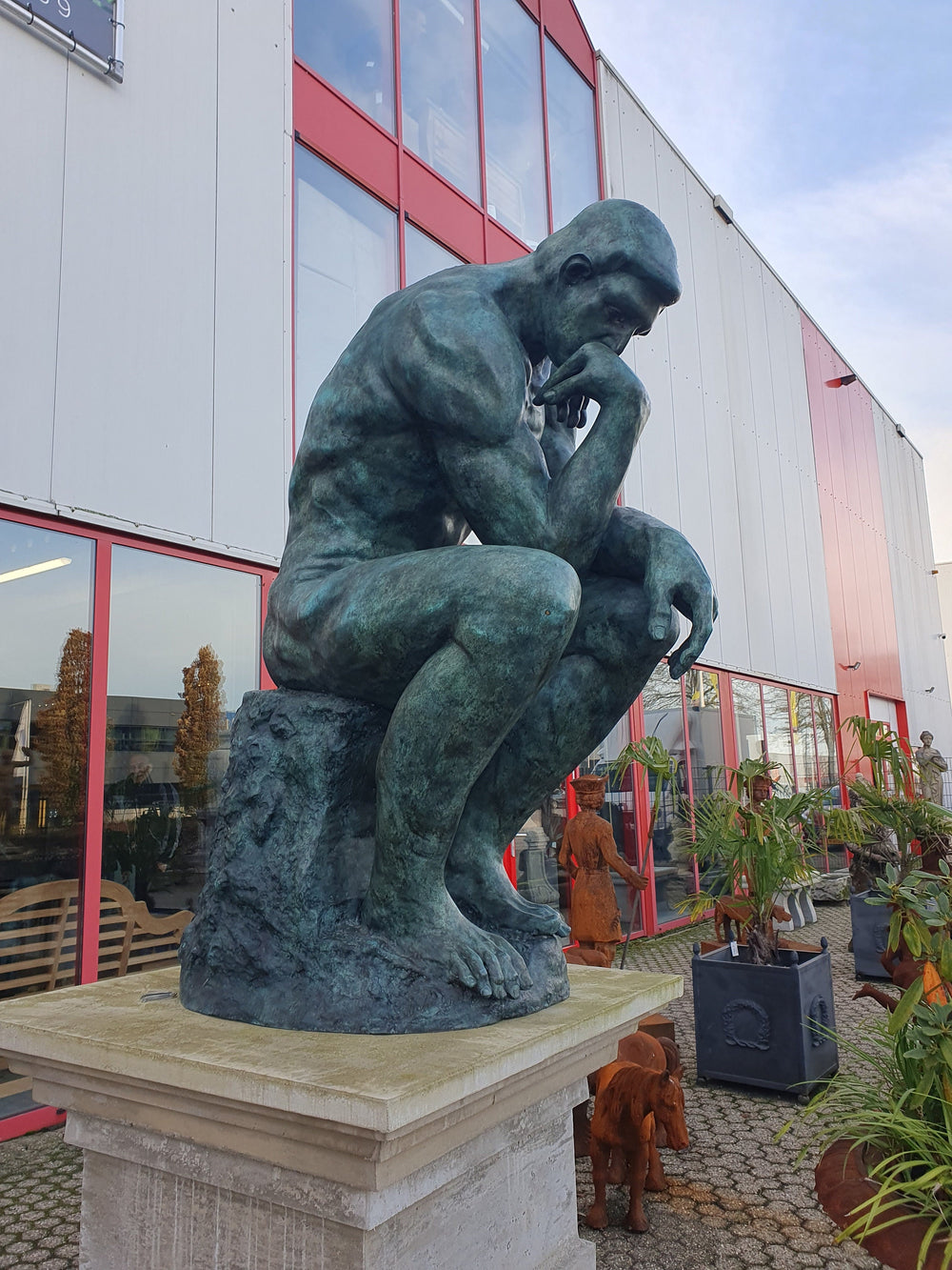 Lifesize Bronze Sculpture of The Thinker by Rodin Bronze Outdoor Sculpture Thinking Male Auguste Rodin Contemporary Art Statue The Thinker