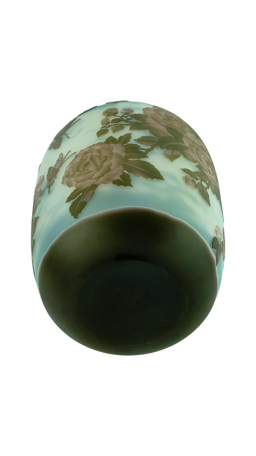 Art Nouveau Style Glass Vase with Decor of Roses in Gallé Style Cameo Glass Vase Decorative Vase French Art Vase Roses Lovers Gift