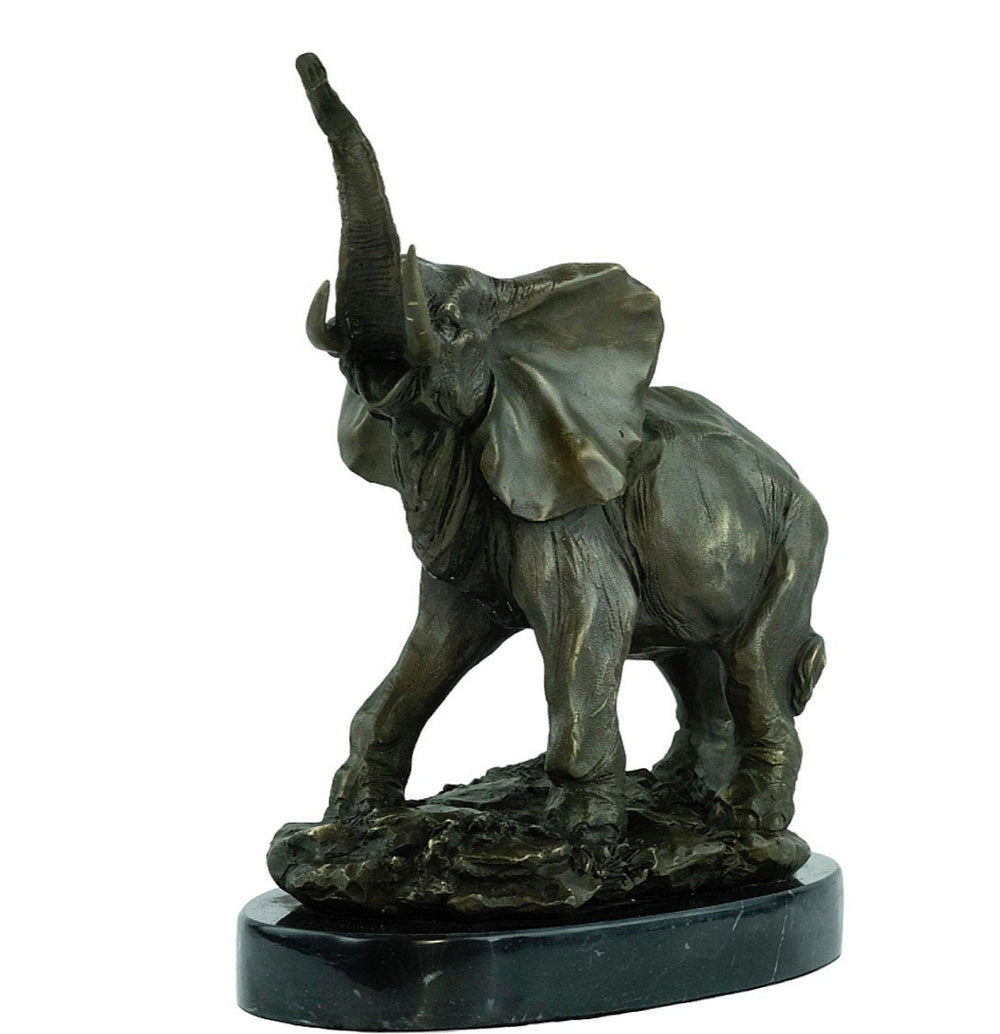Bronze Elephant Sculpture Trumpeting Elephant Statue Bronze Wildlife Sculpture Elephant Lovers Gift Animal Sculpture African Animal Decor