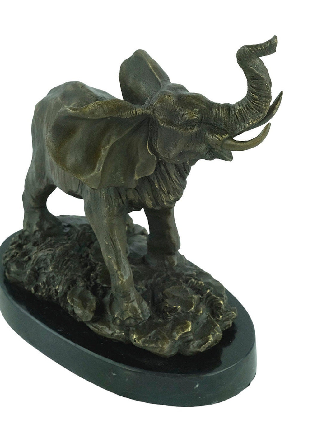 Bronze Elephant Sculpture Trumpeting Elephant Statue Bronze Wildlife Sculpture Elephant Lovers Gift Animal Sculpture African Animal Decor