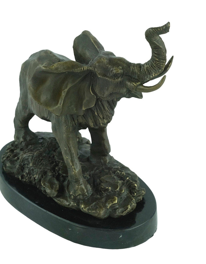Bronze Elephant Sculpture Trumpeting Elephant Statue Bronze Wildlife Sculpture Elephant Lovers Gift Animal Sculpture African Animal Decor