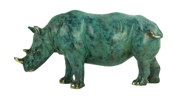 Bronze Rhino Sculpture Animal Art Figurine Bronze Rhino Statue Rhinoceros Decoration Wildlife Sculpture Rhino Lovers Gift Animal Statue
