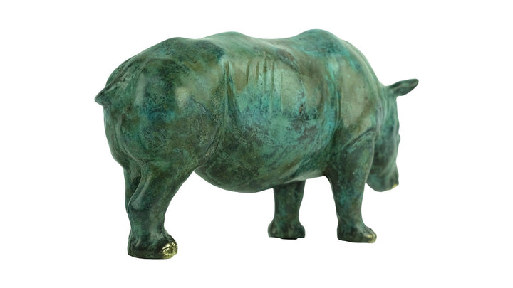 Bronze Rhino Sculpture Animal Art Figurine Bronze Rhino Statue Rhinoceros Decoration Wildlife Sculpture Rhino Lovers Gift Animal Statue