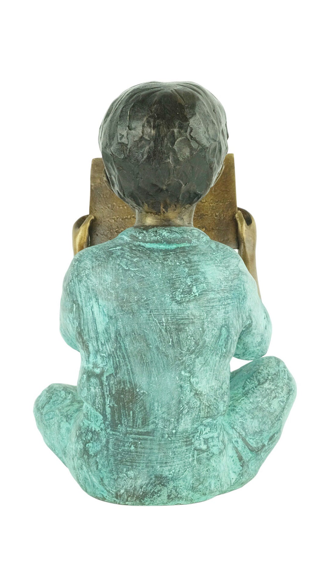 Bronze Sculpture of a Young Boy Reading a Book Outdoor Child Sculpture Bronze Garden Statue Bronze Boy Figurine Book Lovers Gift Book Art