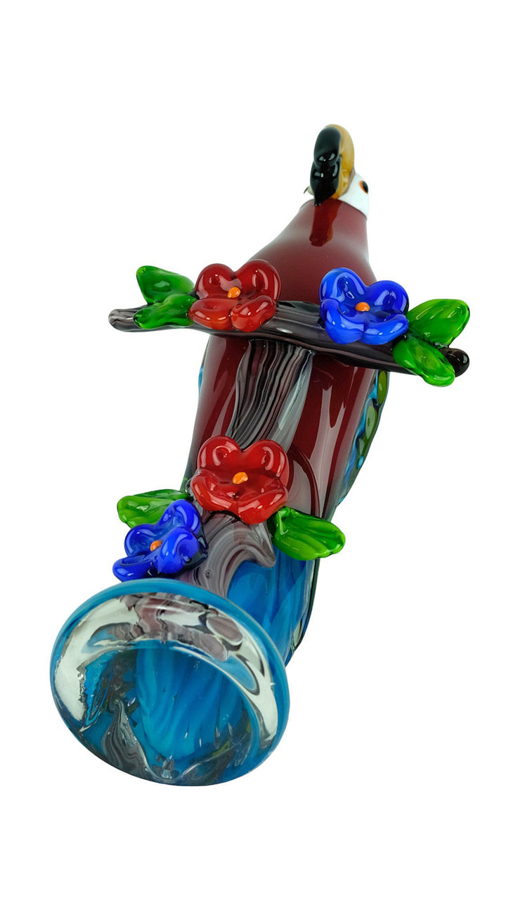 Large Glass Scarlet Macaw Sculpture in Murano Style Glass Parrot Statue Parrot Lovers Gift Animal Art Statue Italian Design Glass Figurine