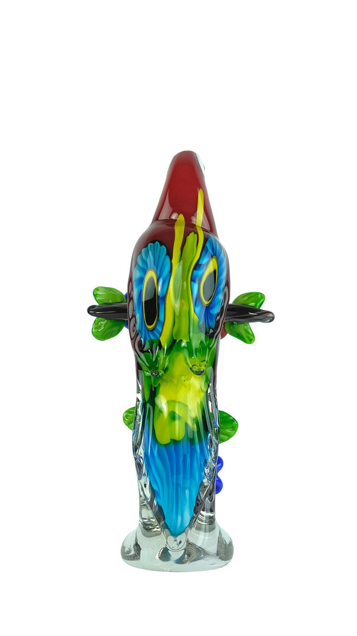 Large Glass Scarlet Macaw Sculpture in Murano Style Glass Parrot Statue Parrot Lovers Gift Animal Art Statue Italian Design Glass Figurine