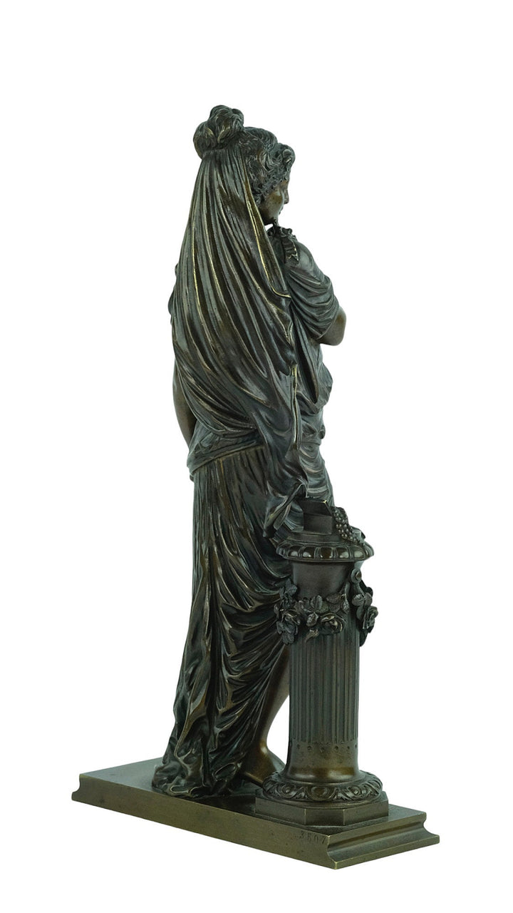 Antique Bronze Sculpture Depicting Pandora from the Greek Mythology Bronze Female Sculpture French Antiques Pandora Box Mythology Statue