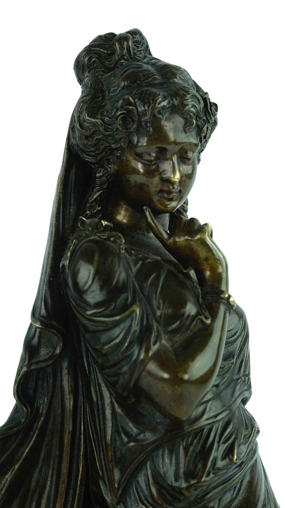 Antique Bronze Sculpture Depicting Pandora from the Greek Mythology Bronze Female Sculpture French Antiques Pandora Box Mythology Statue