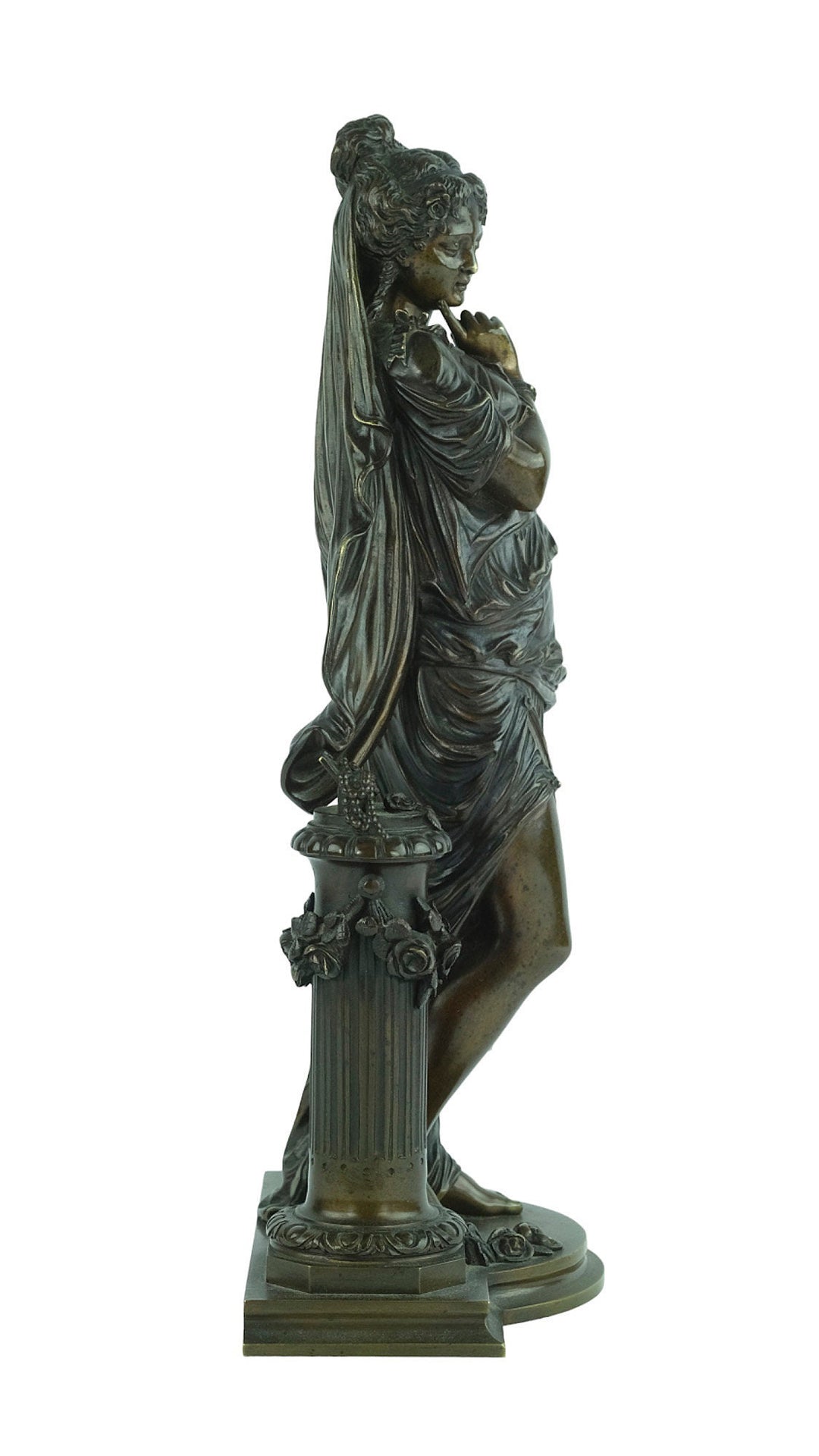 Antique Bronze Sculpture Depicting Pandora from the Greek Mythology Bronze Female Sculpture French Antiques Pandora Box Mythology Statue