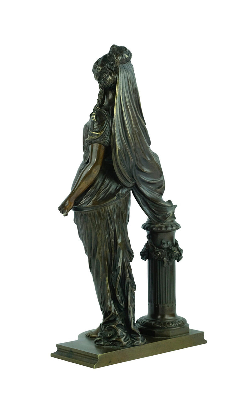 Antique Bronze Sculpture Depicting Pandora from the Greek Mythology Bronze Female Sculpture French Antiques Pandora Box Mythology Statue