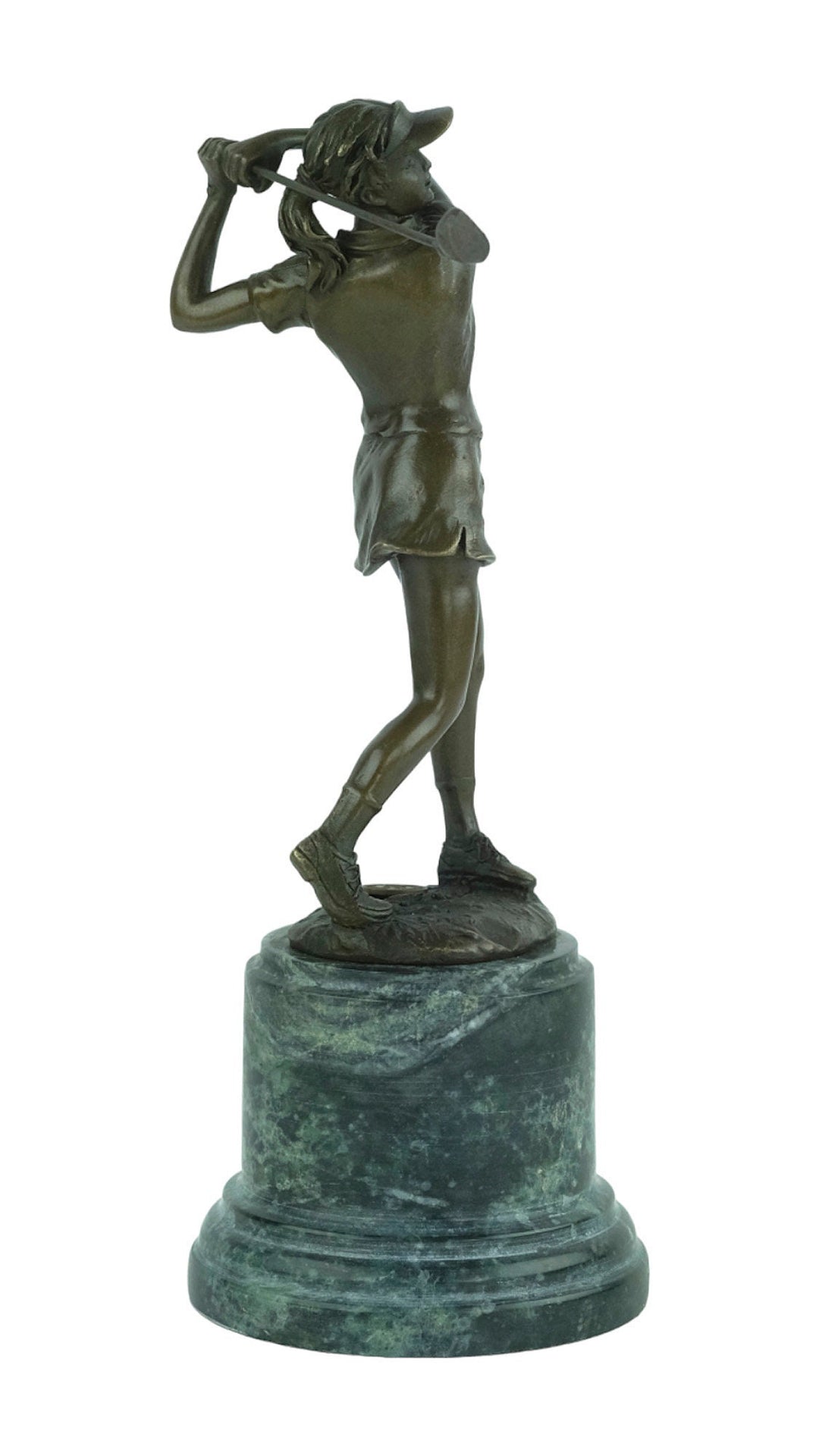 Bronze Golfer Statue Female Golfer Bronze Sculpture Golfing Figurine Lady Golfer in Swing Golfing Gift Bronze Figurine Golf Art Statue Sport