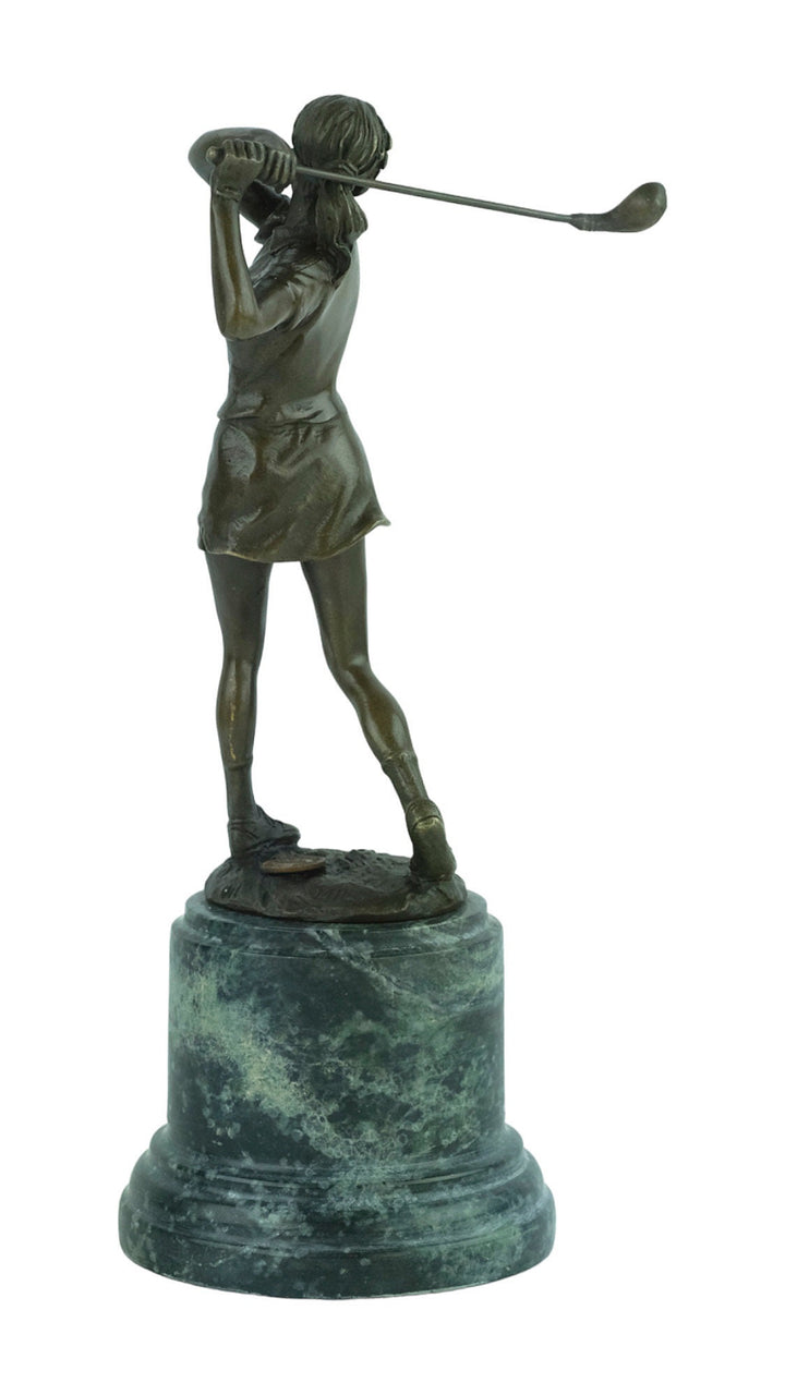Bronze Golfer Statue Female Golfer Bronze Sculpture Golfing Figurine Lady Golfer in Swing Golfing Gift Bronze Figurine Golf Art Statue Sport
