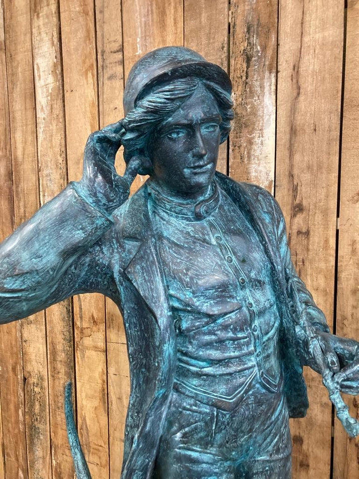 Lifesize Bronze Sculpture of a Hunter with Hounds in the Style of Jacquemart Outdoor Hunting Sculpture Bronze Hunting Statue Hunting Decor
