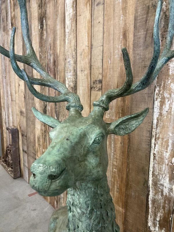 Bronze Deer Sculpture Animal Art Statue Bronze Wildlife Statue Outdoor Deer Sculpture Hunting Decoration Bronze Stag Statue Garden Sculpture
