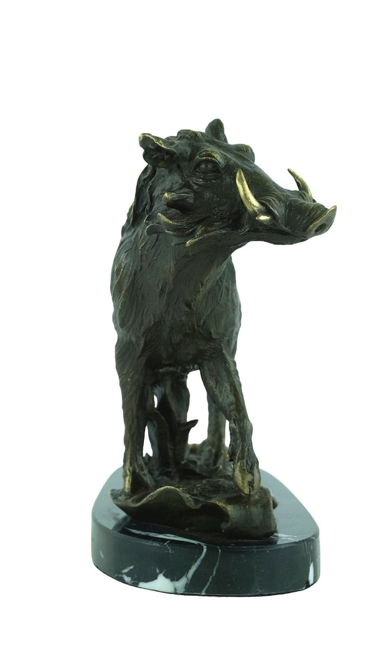 Bronze Warthog Sculpture Hunting Decoration Animal Art Statue Bronze Wild Boar Sculpture Hunting Sculpture Wildlife Bronze Statue Animal Art