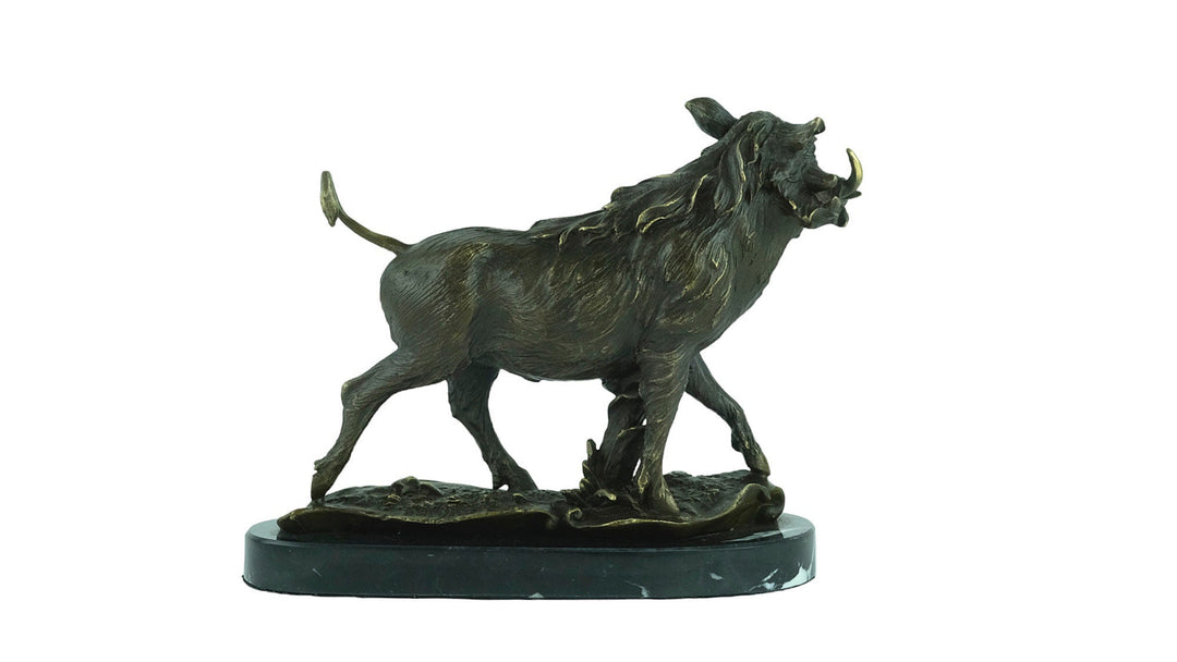 Bronze Warthog Sculpture Hunting Decoration Animal Art Statue Bronze Wild Boar Sculpture Hunting Sculpture Wildlife Bronze Statue Animal Art