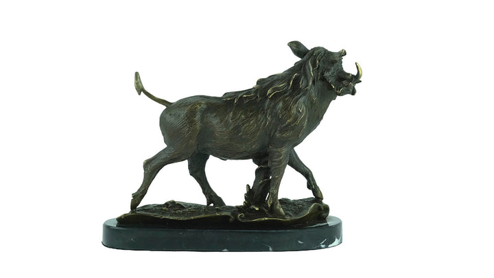 Bronze Warthog Sculpture Hunting Decoration Animal Art Statue Bronze Wild Boar Sculpture Hunting Sculpture Wildlife Bronze Statue Animal Art