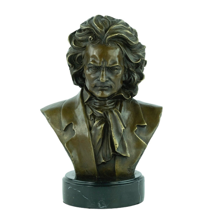 Bronze Beethoven Bust Ludwig von Beethoven Composer Sculpture Classic Music Lovers Gift Beethoven Decoration Bronze Sculpture of Beethoven