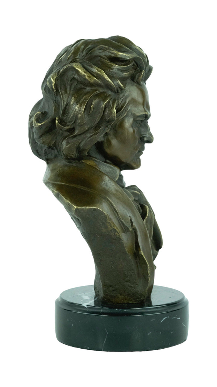 Bronze Beethoven Bust Ludwig von Beethoven Composer Sculpture Classic Music Lovers Gift Beethoven Decoration Bronze Sculpture of Beethoven