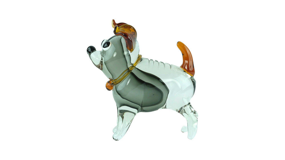 Glass Dog Sculpture in Murano Style Italian Design Statue Dog Lovers Gift Animal Art Figurine Glass Dog Figurine Dog Decoration Animal Art