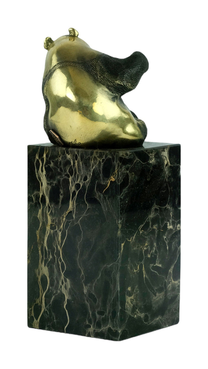 Bronze Panda Bear Sculpture on Marble Column by Milo Modern Bronze Animal Sculpture Panda Bear Lovers Gift Panda Bear Decoration Milo Statue