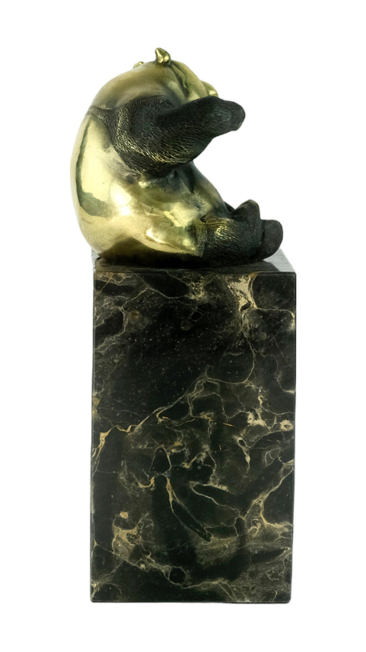 Bronze Panda Bear Sculpture on Marble Column by Milo Modern Bronze Animal Sculpture Panda Bear Lovers Gift Panda Bear Decoration Milo Statue