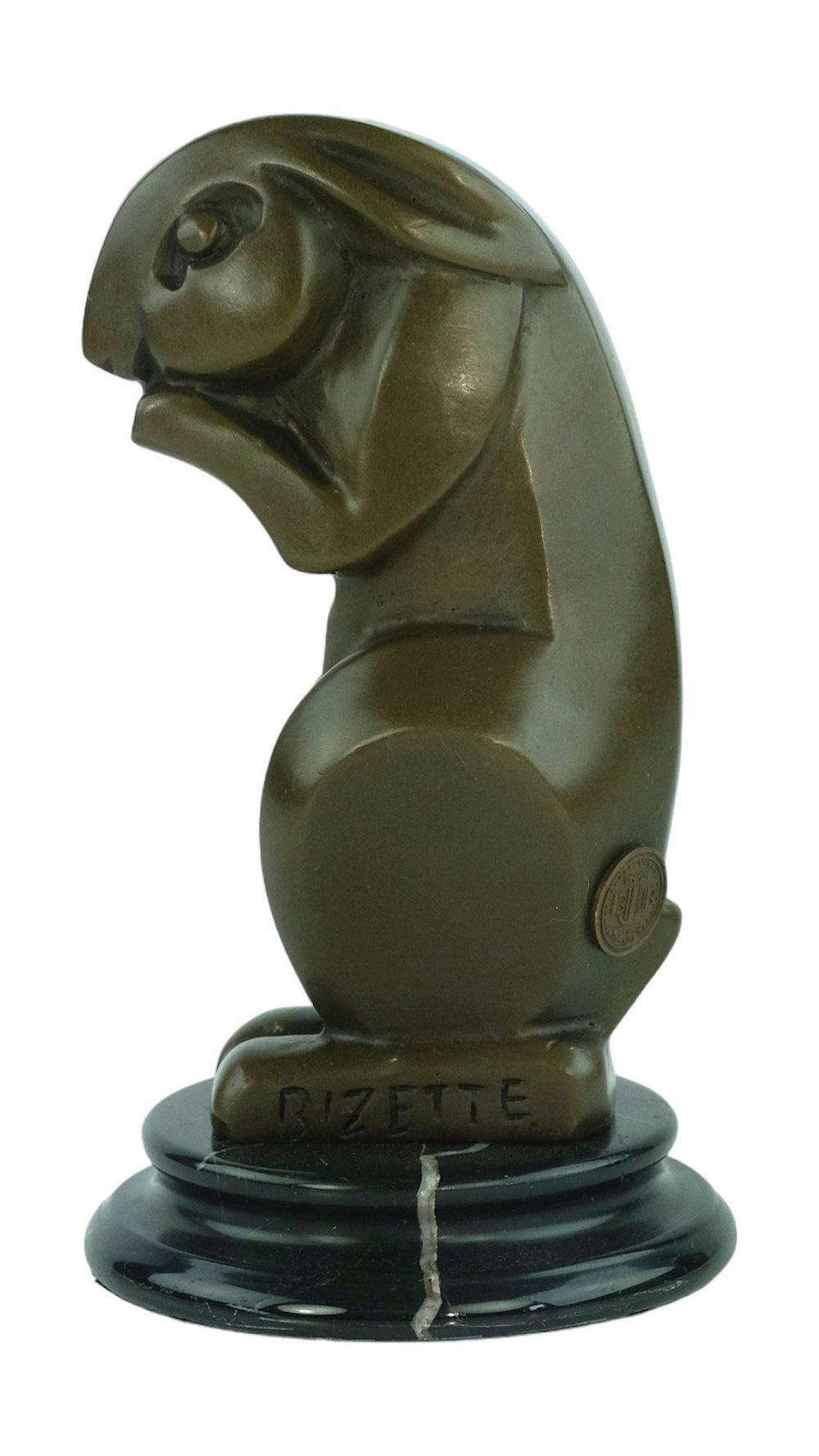 Bronze Rabbit Sculpture in Art Deco Style Animal Art Figurine Bronze Rabbit Statue Art Deco Bronze Sculpture Hunting Decoration Rabbit Art