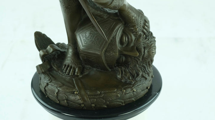 Large Bronze Sculpture of Davids' Victory over Goliath Bronze Mythology Statue Donatello David and Goliath Biblical Bronze Sculpture Art