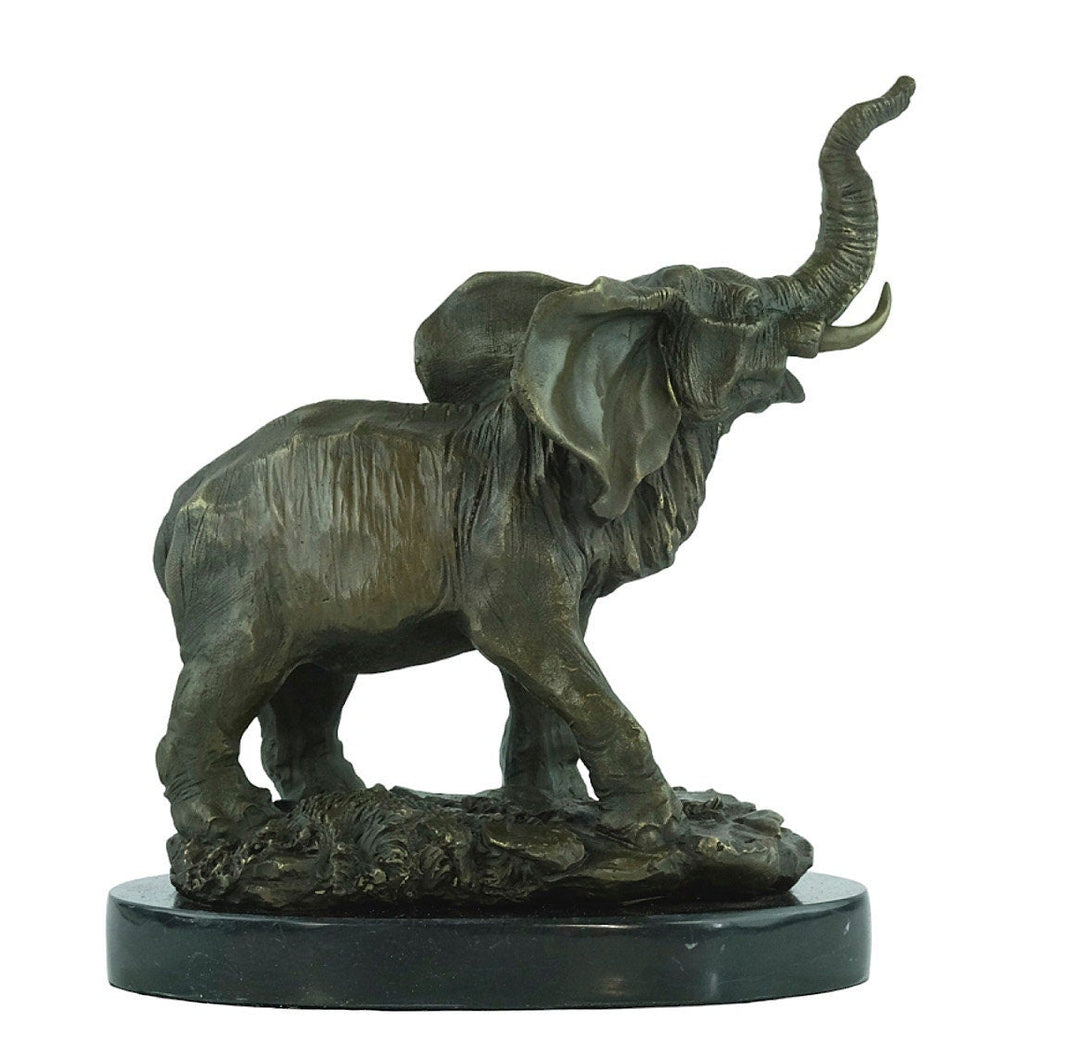 Bronze Elephant Sculpture Trumpeting Elephant Statue Bronze Wildlife Sculpture Elephant Lovers Gift Animal Sculpture African Animal Decor