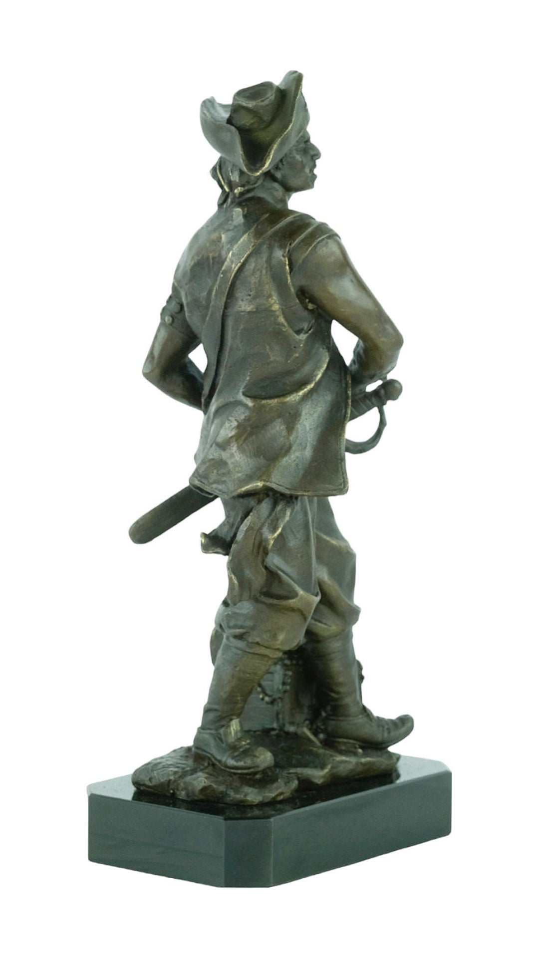 Bronze Sculpture of a Pirate with Treasure Chest and Sword Pirate Lovers Gift Pirate Decoration Bronze Art Statue Bronze Pirate Sculpture