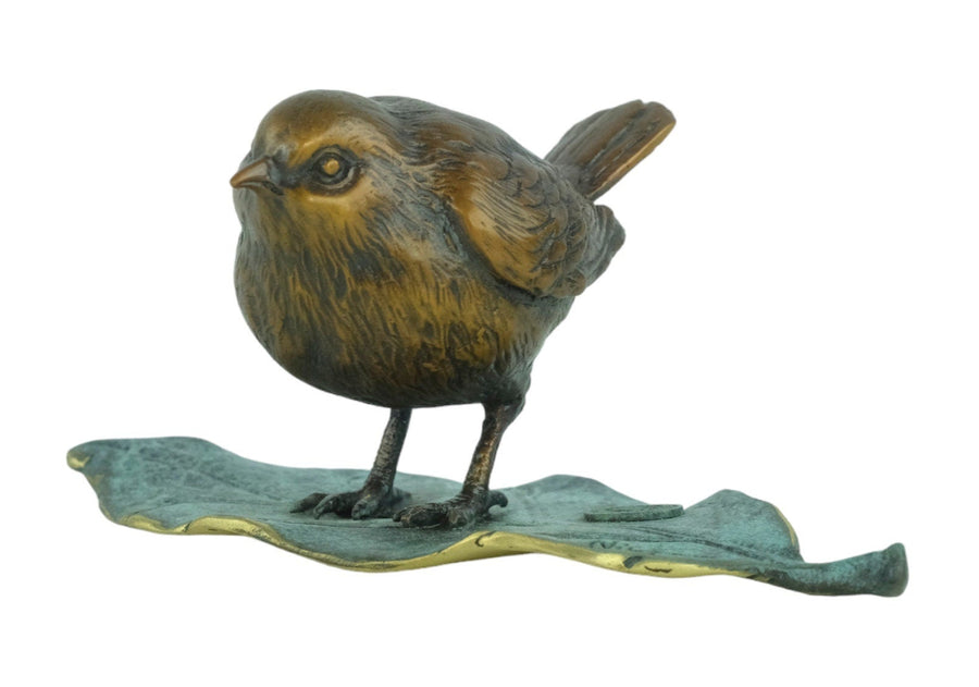 Bronze Sparrow Sculpture Modern Animal Statue Bird Lovers Gift Bronze Bird Figurine Animal Art Bronze Animal Sculpture Sparrow Lovers Gift