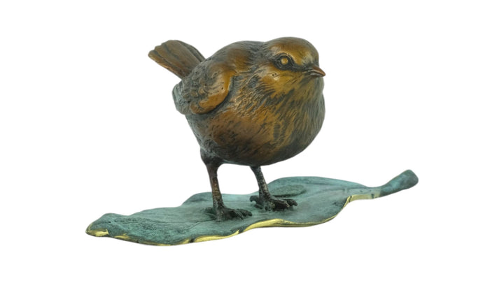 Bronze Sparrow Sculpture Modern Animal Statue Bird Lovers Gift Bronze Bird Figurine Animal Art Bronze Animal Sculpture Sparrow Lovers Gift