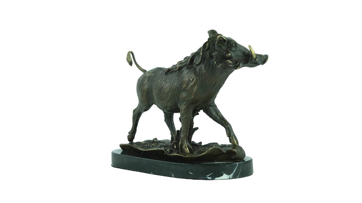 Bronze Warthog Sculpture Hunting Decoration Animal Art Statue Bronze Wild Boar Sculpture Hunting Sculpture Wildlife Bronze Statue Animal Art