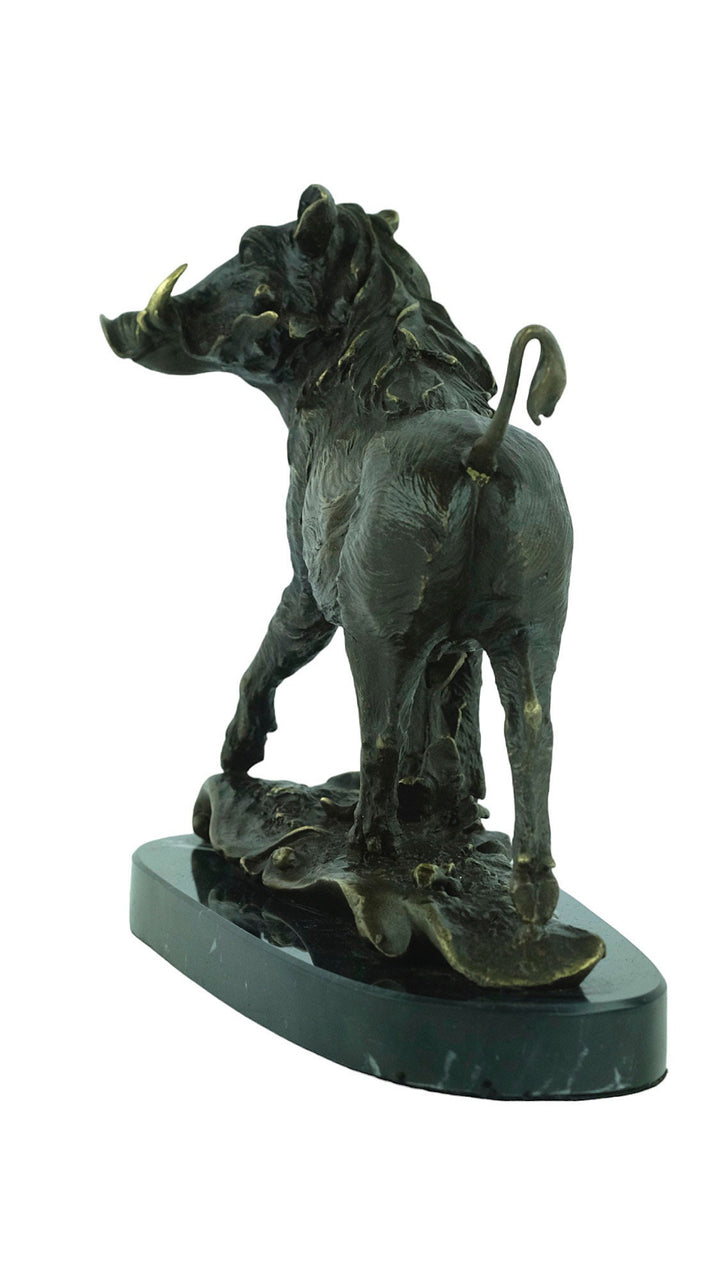 Bronze Warthog Sculpture Hunting Decoration Animal Art Statue Bronze Wild Boar Sculpture Hunting Sculpture Wildlife Bronze Statue Animal Art