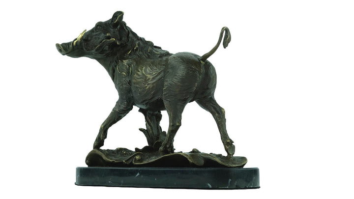 Bronze Warthog Sculpture Hunting Decoration Animal Art Statue Bronze Wild Boar Sculpture Hunting Sculpture Wildlife Bronze Statue Animal Art