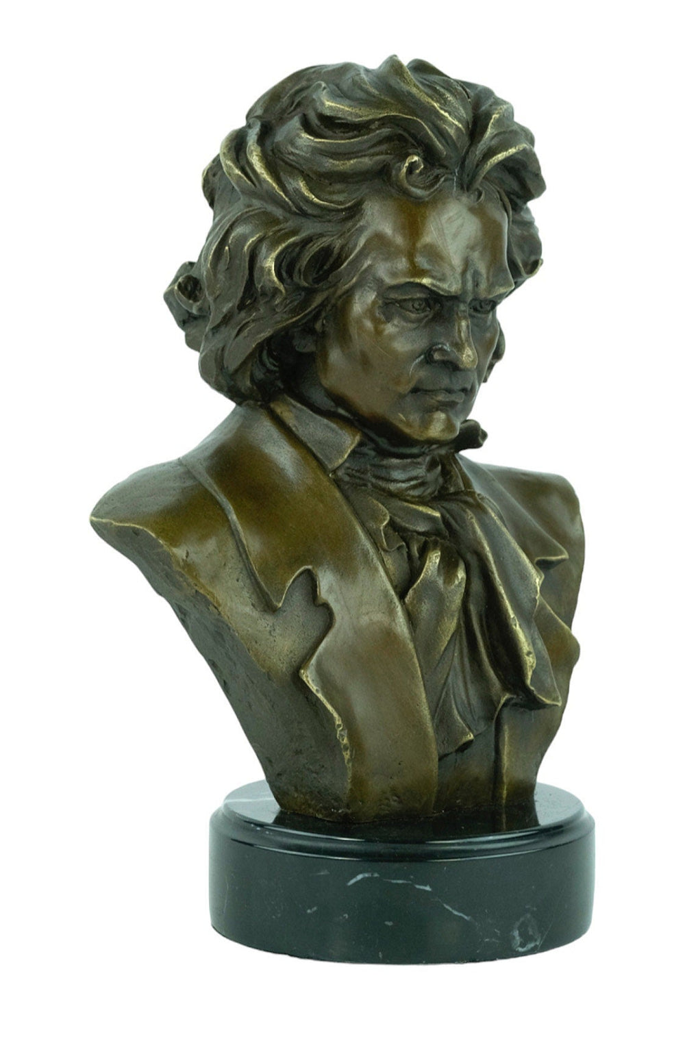 Bronze Beethoven Bust Ludwig von Beethoven Composer Sculpture Classic Music Lovers Gift Beethoven Decoration Bronze Sculpture of Beethoven