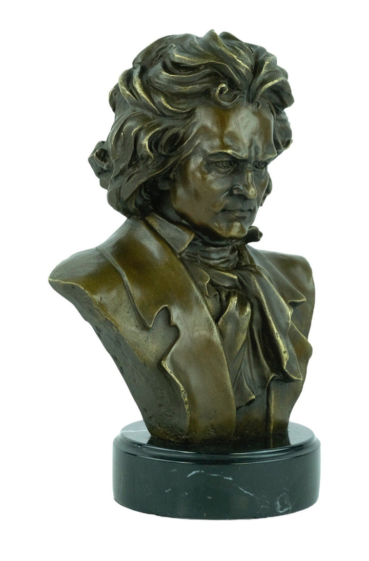 Bronze Beethoven Bust Ludwig von Beethoven Composer Sculpture Classic Music Lovers Gift Beethoven Decoration Bronze Sculpture of Beethoven