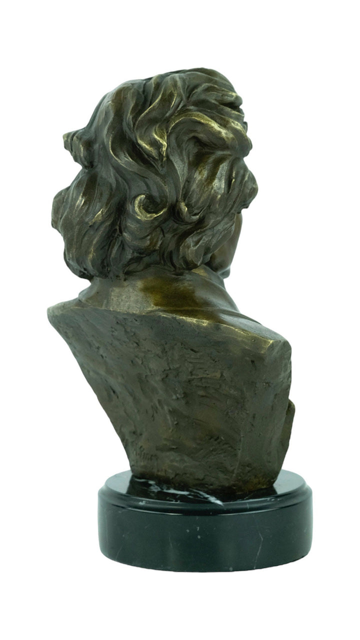 Bronze Beethoven Bust Ludwig von Beethoven Composer Sculpture Classic Music Lovers Gift Beethoven Decoration Bronze Sculpture of Beethoven
