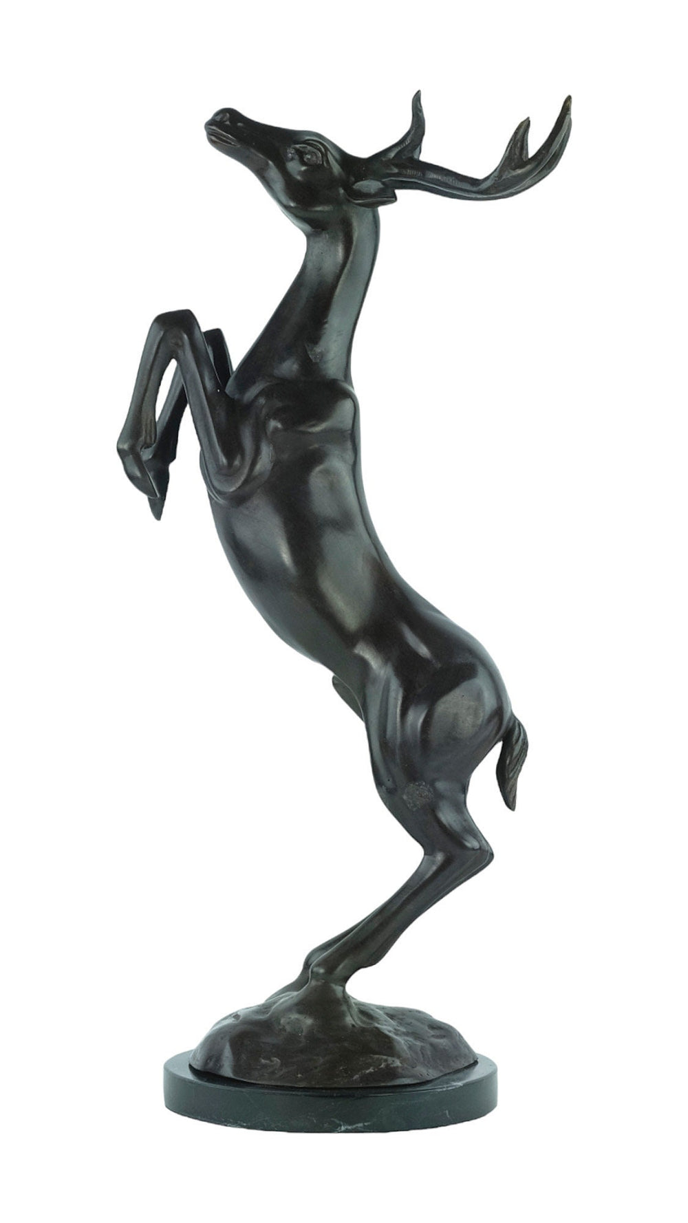 Bronze Sculpture of a Jumping Deer Animal Art Statue Bronze Deer Sculpture Wildlife Sculpture Hunting Decoration Bronze Hunting Sculpture